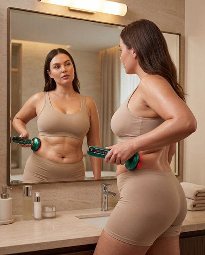 Lumévia Sculpt Wand™ | 4-in-1 Body Sculpting Device — Infrared Heat Therapy, Vacuum Cupping, Lymphatic Drainage & Red Light | At-Home Spa Technology