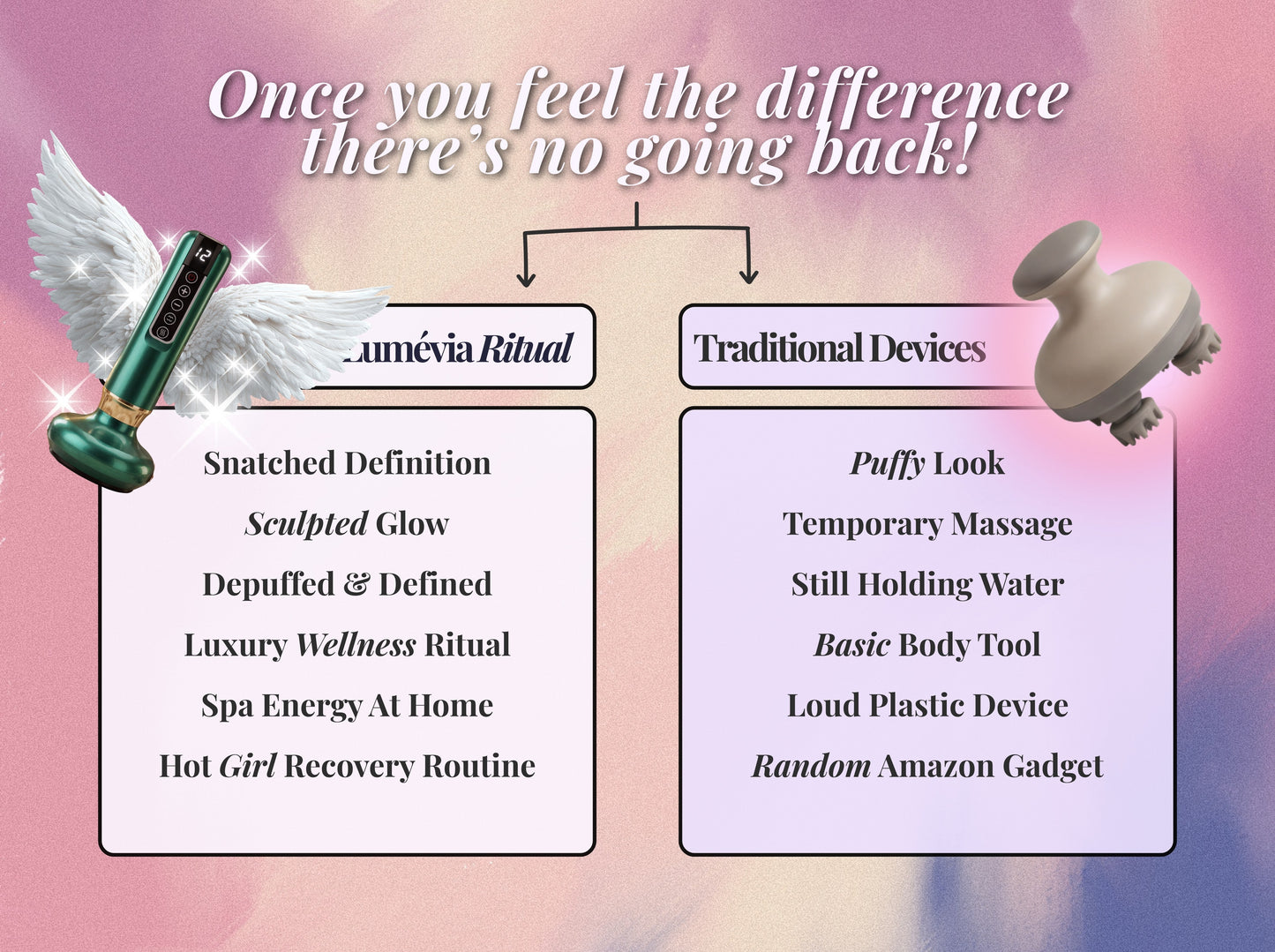 Lumévia Sculpt Wand™ | 4-in-1 Body Sculpting Device — Infrared Heat Therapy, Vacuum Cupping, Lymphatic Drainage & Red Light | At-Home Spa Technology